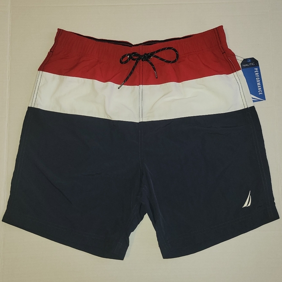 Nautica Other - Nautica Mens Classic Fit Colorblock Style Swim Trunks - Size Medium